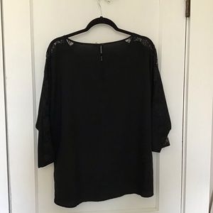 Old Navy black lace sleeve blouse large